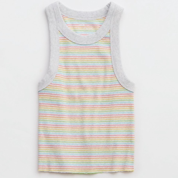 Aerie Free Spirit Ribbed Striped Tank Top NWT - Picture 4 of 11